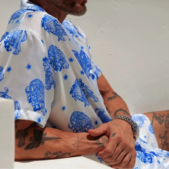 Jeeter Pursuit of Paradise Tiger Shirt - White Size Small unisex - Picture 5 of 12